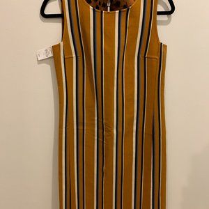 Lafayette 148 New York -Reversible A-Line Dress Stripe and Leopard Print - M